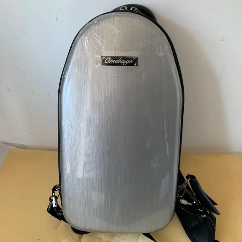 Cor prata Oboé Hard Case Shoulder Oboe Box Portable Oboe Bag Double Shoulder Backpack Oboe Cover Impermeável Shock Absorption Oboe Bag A força do material composto ABS é próxima à da caixa de fibra de carbono Bolsa par - Image 1