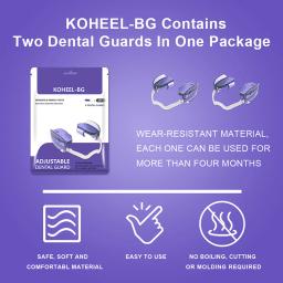 KOHEEL-protetor bucal odontológico ajustável, Stay in Place Night Braces para moagem de dentes, pronto para usar, BG, Stop Bruxism, 2 pcs - Image 4