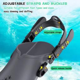 Nadadeiras de mergulho ajustável, nadadeiras de natação, nadadeiras adultas, equipamento de esportes aquáticos, criança, criança, Dropshipping - Image 3
