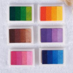 1 pçs 4 cores inkpad almofada de carimbo de tinta colorido dos desenhos animados artesanato inkpad conjunto para diy trabalho engraçado impressão digital scrapbooking acessórios - Image 1