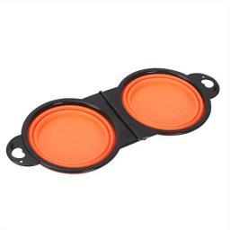 Tigelas duplas dobráveis para Pet, portátil Dog Travel Bowl, dobrável Dog Food Bowl, água Bowl, Outdoor Traveling Supplies, 1Pc - Image 2