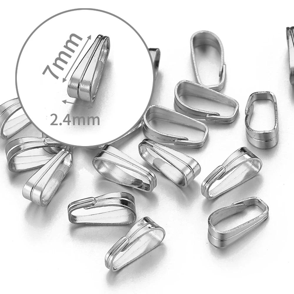 Aço inoxidável Pinch Bail Fecho, Colar Fivela, Pingentes Encantos, Conectores Clip, Fazer Jóias DIY, 50Pcs - Image 1