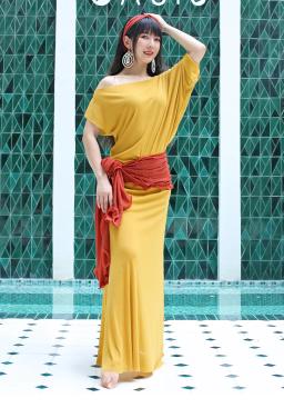 Terno de treinamento de dança do ventre para as mulheres impresso bellydance prática robe roupas shaabi baladi folk vestido feminino roupas orientais - Image 3