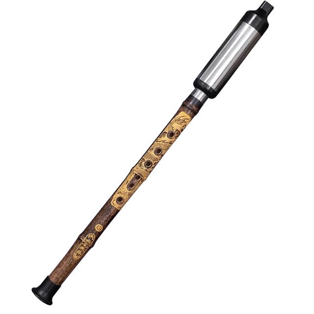 Flauta de Bambu Chinês Bawu com Afinador Elétrico - Instrumento Musical Popular e Autêntico