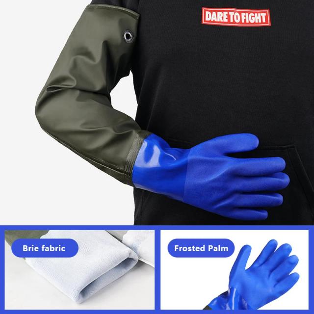 Luvas de Limpeza Longas Impermeáveis em PVC, Resistentes a Produtos Químicos e Reutilizáveis - 1 Par