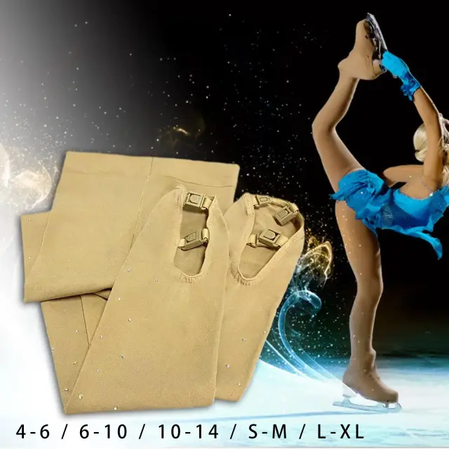 Meias de Bota para Patinação no Gelo: Calças Térmicas de Meia-Calça para Patinação Artística com Estiramento Longo