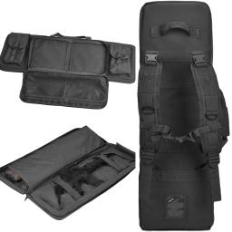 Bolsa tática impermeável para rifle, estojo duplo para arma, mochila carabina, mochila com sistema molle, bolsa de transporte, zíper com fechadura, 46" - Image 4
