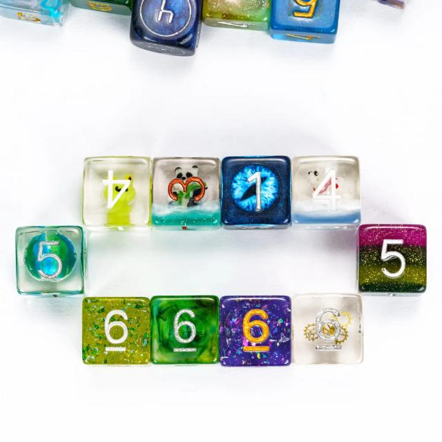 Conjunto de 10 Dados Poliédricos Aleatórios para DND e RPG - D4, D6, D8, D10, D12, D20 e D%