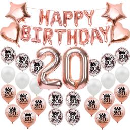 Feliz Aniversário Balões Kit para Decorações de Festa, Bandeira, Bandeira, Adulto, Aniversário, Comemorar, Decoração Suprimentos, 30, 40, 50, 60 Anos - Image 5