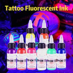 8 peças de tinta de tatuagem fluorescente, pigmento de tatuagem profissional, suprimentos de tatuagem de pintura de tatuagem, fornecimento profissional para arte corporal, - Image 1