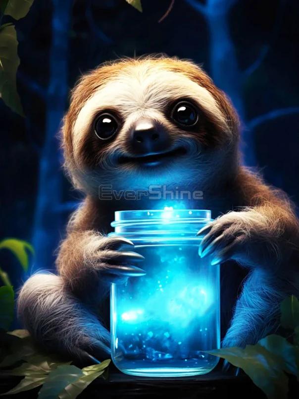 Garrafa EverShine para Pintura em Diamante: Kit de Artesanato 5D com Animais como Raposa e Leão para Decoração Infantil em 2024