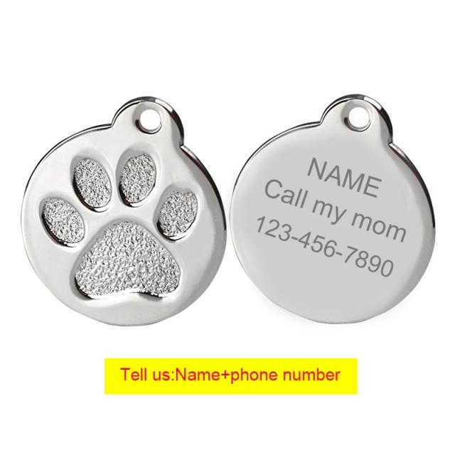 Etiqueta personalizada anti-perda para cães e gatos com nome do filhote e acessórios para identificação