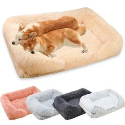 Cama grande cachorro, anel de pelúcia, cachorro, esteiras de dormir no chão, sofá, canil colchão, pet fornecimentos, inverno - Image 1