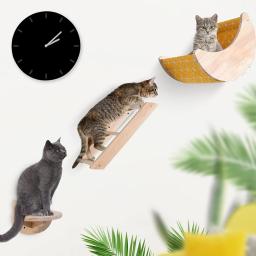 Wall Mounted Sisal Cat Escalada Árvore, Coçar Post, Escada De Escalada, Ponte com Rede, Gatinho Perch e Plays - Image 3