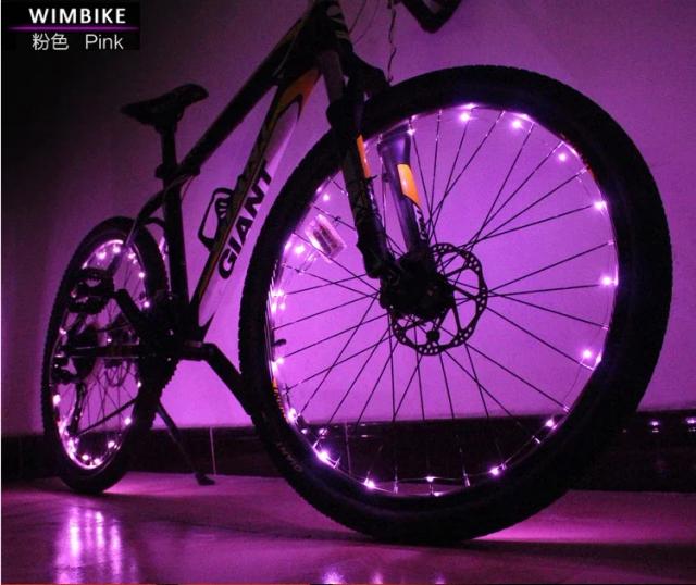Decoração Iluminada para Bicicleta: Lâmpadas LED Impermeáveis para Roda Dianteira e Traseira e Tiras de Luz para Pneus