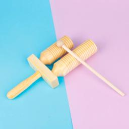 Orff instrumentos musicais clappers cilindro de som duplo de madeira alta e baixa clappers instrumentos de percussão brinquedos das crianças - Image 3