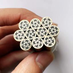 Mosaico Pin Rivet para punho de faca, flor colorida, resina enchendo mosaicos, tubo de latão, prego decorativo, comprimento 60mm, 8mm - Image 6
