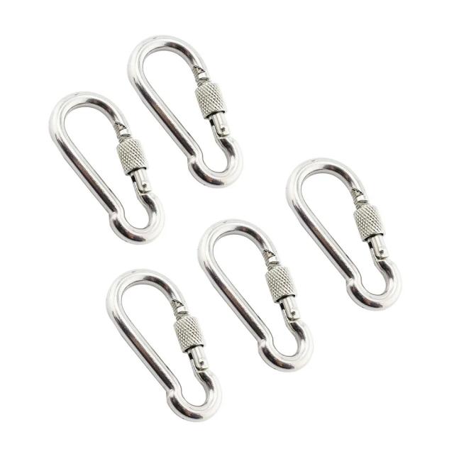 Mosquetão Aço Inox 304 Gancho Bloqueio Rápido M5 M6 M7 M8 1-5PCS