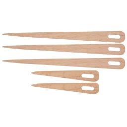 Agulhas De Tricô De Olho Grande De Madeira, Tapeçaria De Tecelagem Artesanato Ferramentas, 5Pcs - Image 5