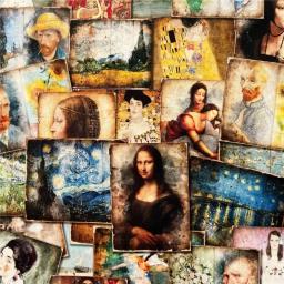 Famosa mundial pintura a óleo impressa retalhos tecidos de costura boneca acessórios artesanais tecidos de algodão para material diy têxtil - Image 5