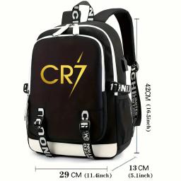 Mochila de Futebol para Homens CR7, Impressão de Ouro, Mochilas Escolares, Mochila para Estudantes, Bagpack, Viagem, Laptop, Melhor Presente - Image 5