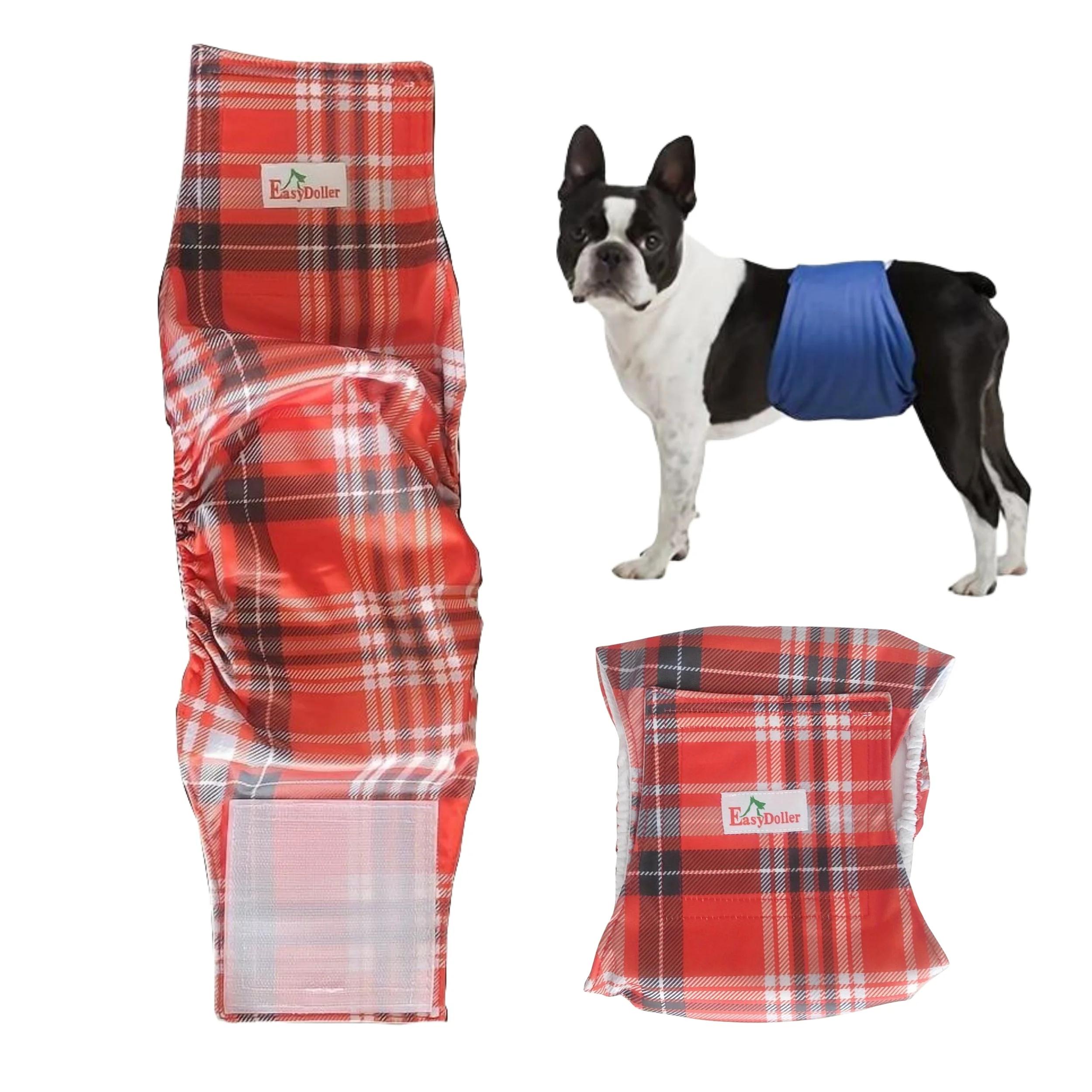 Fralda lavável para cães masculinos, Cute Plaid Pattern, Pet Physiological Sanitary Pants, Fraldas à prova de vazamento reutilizáveis, Nappy Belly Bands Wrap - Image 1