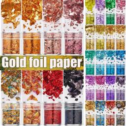 4 pçs/set flocos de folha de ouro resina epóxi enchimento confetes folha de ouro diy molde de resina arte do prego vela jóias fazendo decoração lantejoulas - Image 3