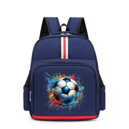 Mochila de impressão de futebol aquarela para estudante primário, viagens ao ar livre, mochila escolar para crianças, ventilador, multifuncional - Image 3