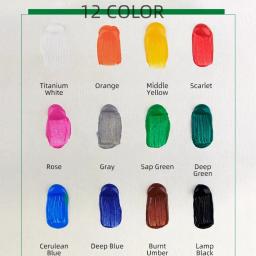 Xin bowen 12ml conjunto de tinta acrílica de 12 cores, tinta colorida para roupas de tecido, desenho de vidro de unhas, pintura à prova d'água, materiais de arte - Image 5