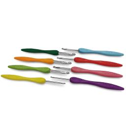 Agulhas de alumínio com borracha macia Grip, Crochet Hook, alças almofadadas, tricô colorido, 2.5-6.0mm, 8 PCs/Set - Image 3