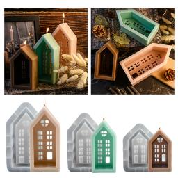 Casa Vela Silicone Mold Set, DIY Simulação Villa Art, Vela Fazendo Ferramenta, Resina Epóxi Plástico Moldes, Decoração de Natal Presente - Image 1