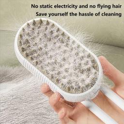Escova elétrica 3 em 1 para cabelo de cachorro e gato, escova elétrica para limpeza de animais de estimação, spray de vapor, massagem, remoção de pelos, pente anti-voador - Image 2