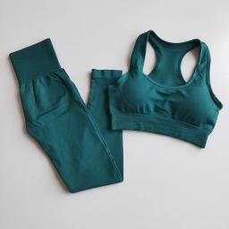 2021 sem costura conjunto de yoga esporte feminino conjunto roupas de treino para as mulheres roupa esportiva roupa de ginástica terno ropa deportiva mujer - Image 6