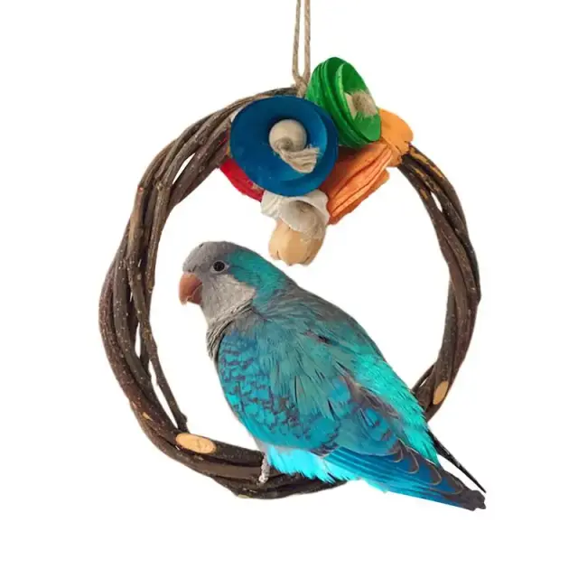 Balanço de Cordão para Pássaros com Textura de Casca - Acessórios para Gaiola de Aves, Ideal para Papagaios e Canários, Alívio do Estresse