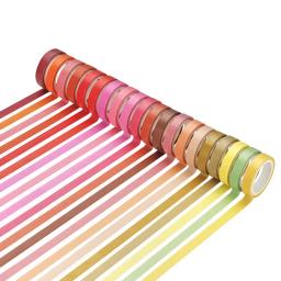 Fita Washi de cor sólida, fita adesiva do arco-íris, diário adesivo decorativo Scrapbook, papelaria presente, básico, 60 pcs por conjunto - Image 4