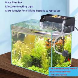 Caixa de filtro externo para tanque de peixes, preto, filtro acrílico, separação seca e molhada, pequeno, silencioso, suspensão externa, desbordamento de gotejamento de aquário - Image 4