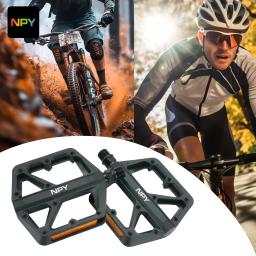 Npynew pedais de bicicleta com rolamento duplo du, com refletor para ciclismo de estrada de montanha, pedais planos de plataforma, acessórios de ciclismo - Image 3