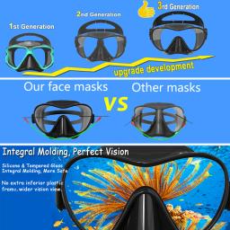 Full Tempered Glass Dry Mergulho Goggles Set, Snorkel Óculos, Equipamento Desportivo Aquático, Equipamento de Mar Profundo, Adulto - Image 5