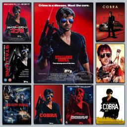 Cobra 1986 Filme Por Steven Morris Impressão clássica Arte Canvas Poster Para Sala De Estar Decoração Casa Wall Picture - Image 1