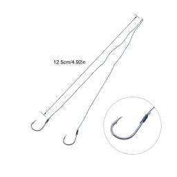 Ackibbik 50pcs anzóis de pesca de tamanho pequeno com linha PE 3 # -12 #   Ganchos de pesca pré-amarrados Gancho de corda Gancho de sub-linha para pesca de carpa - Image 3