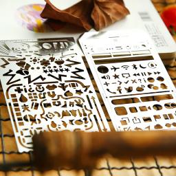 Multifunções Aço Inoxidável Estêncil Oco, Mão Metal, Mão Conta Desenho Template, Régua DIY, 1Pc - Image 5