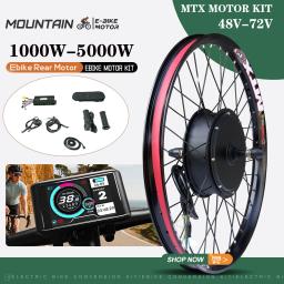 Kit de conversão para bicicleta elétrica, 72v, 3000w, sem escova, cubo traseiro giratório, velocidade da roda do motor 100-105 km/h para kit de bicicleta elétrica de 20-29 polegadas - Image 1