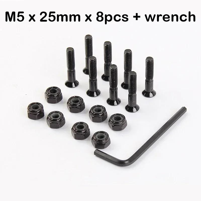 Parafusos para caminhões de skate m5x2 5/29/32/38/44/50mm, parafusos de montagem, antiferrugem, durável, ponte, porcas, reparo de rodas de caminhão de skate - Image 1