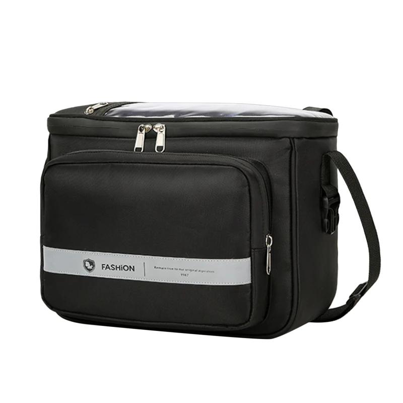 Bolsa de guidão de bicicleta com tela sensível ao toque, MTB, cesta de bicicleta, bolsa pannier, bolsa de armazenamento como mochila de ombro - Image 1