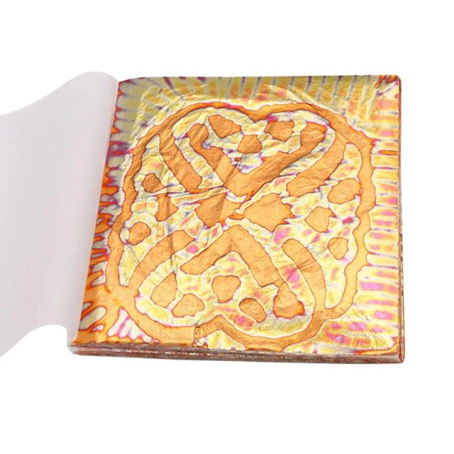 Imitação de Folhas de Ouro Coloridas com Padrões para Decoração de Móveis, Artesanato DIY e Maquiagem - 50 Folhas Práticas