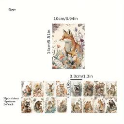 Cartão e adesivo de floresta animal, Cartão, Scrapbooking, Artesanato de papel, Lixo Diário, Dia das Mães, 44pcs - Image 5