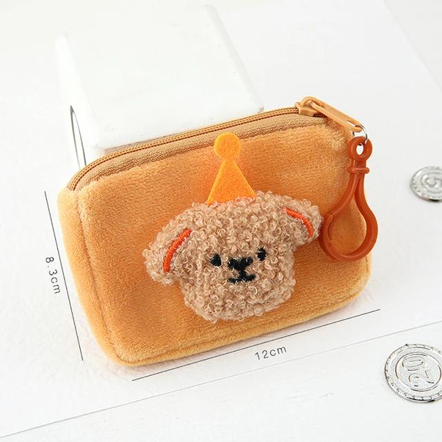 Mini Carteira de Pelúcia em Formato de Cachorro: Prática e Fofa para Cartões e Moedas
