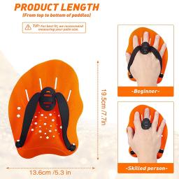 Pás De Palma De Silicone Com Alças Ajustáveis Pás De Treinamento De Natação Luvas De Mergulho, Fin Flipper Sports, Pás De Mão De Natação, 1 Par - Image 6
