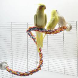 Colorido Parrot Rope Hanging, Trançado Budgie Bird Cage, Cockatiel Toy, Pet Stand Acessórios, Escada Swing Suprimentos, 30 cm, 55 cm, 80 cm, 105cm - Image 3