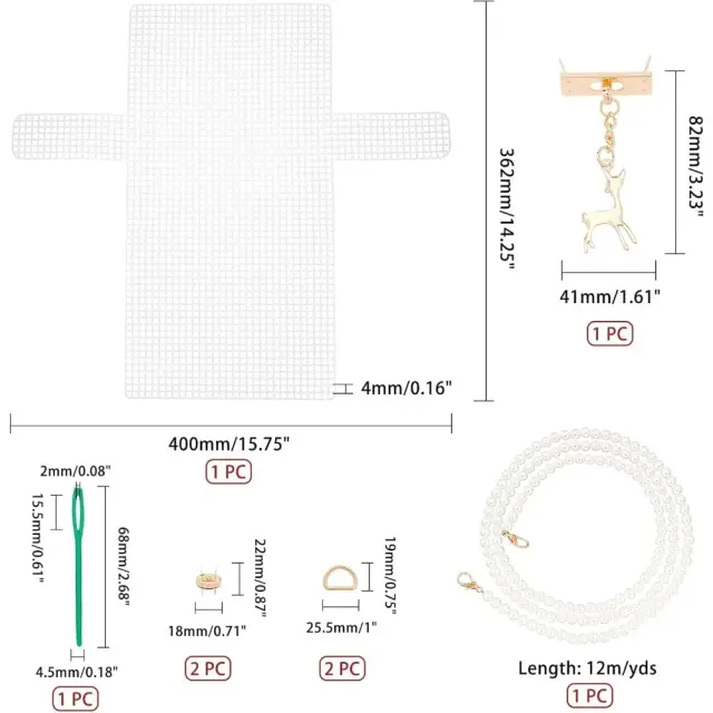 Kits de Folhas de Lona Plástica de Malha Clara para Bordado e Artesanato - Fáceis de Cortar, 1 Conjunto Completo